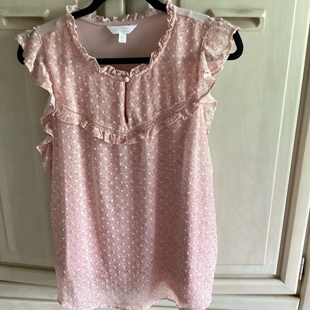 LC Lauren Conrad babydoll ruffled top - Picture 3 of 8